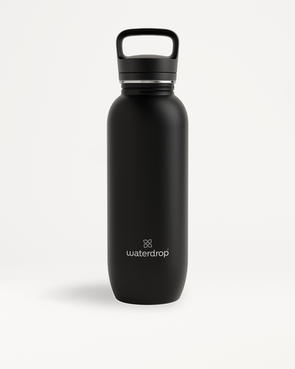 All-Purpose Ultralight Bottle with Spout Lid, black, 800ml and 1.2L, shown on a white background. Ideal for hiking and daily use.